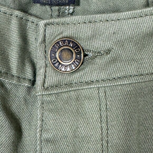 Urban ID Men's 34 Green Distressed Destructed Skinny Jeans - Casual Denim Bottom - Picture 7 of 13